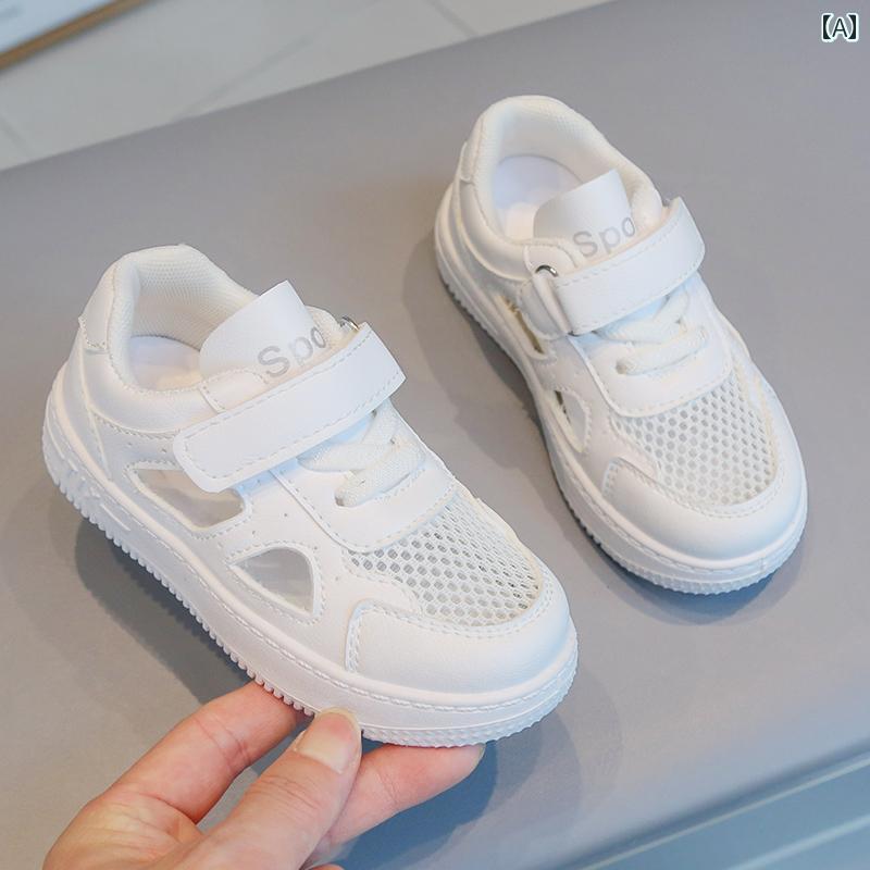 キッズ シューズ 子供 夏 靴 通気性 メッシュ 男の子 スニーカー 女の子 カジュアル スポーツ 子供 白 運動靴