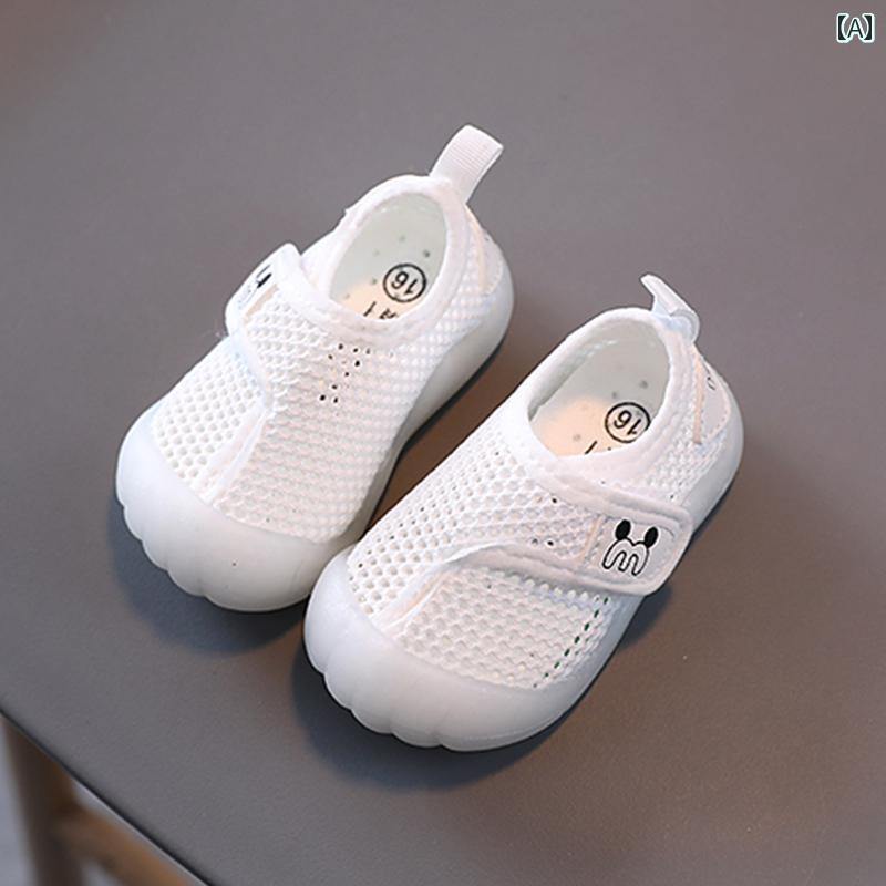 ベビー キッズ シューズ 通気性 メッシュ 靴 夏 軽量 快適 赤ちゃん 柔らかい ソフトソール 幼児 アウトドア