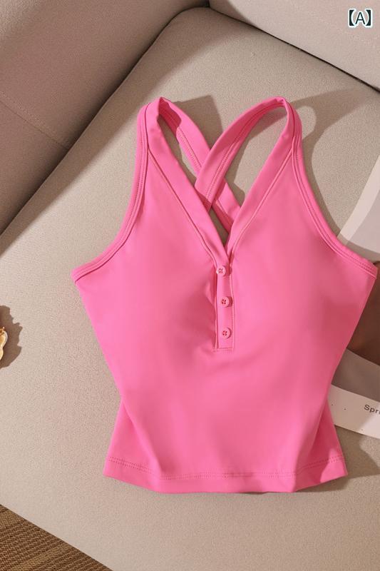 レディース 夏 ボタン ブラトップ モテ服 女の子 セクシー レイヤード インナー スタイリッシュ おしゃれ 韓国 イベント フェス パーティ レジャー アウトドア ヨガ トレーニング ダンス デート アップ