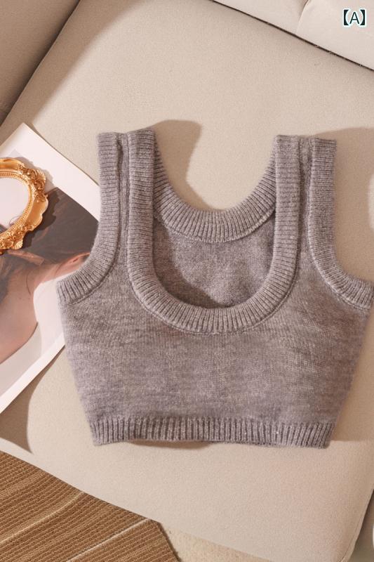 レディース 秋冬 ニットショートトップス モテ服 セクシー レイヤード スタイリッ...