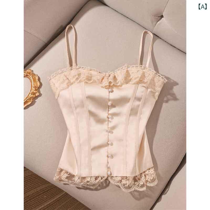 レディース レース キャミソール モテ服 トップス レイヤード おしゃれ スタイリッシュ 韓国 イベント フェス 日常着 コスチューム ダンス キャバ デート アップ