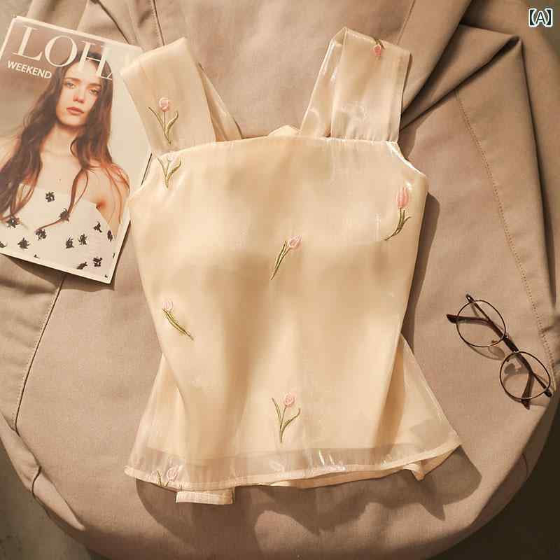 レディース 夏 花柄シフォン キャミソール モテ服 トップス セクシー お腹見せ レイヤード スタイリッシュ おしゃれ 女の子 韓国 イベント フェス レジャー デート アップ