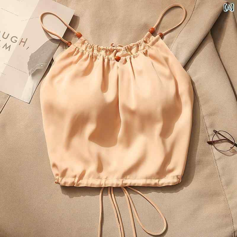 キャミソール ショート丈 夏 タイトフィット スリム フェス イベント セクシー スタイリッシュ 魅惑 おしゃれ レディース(4)