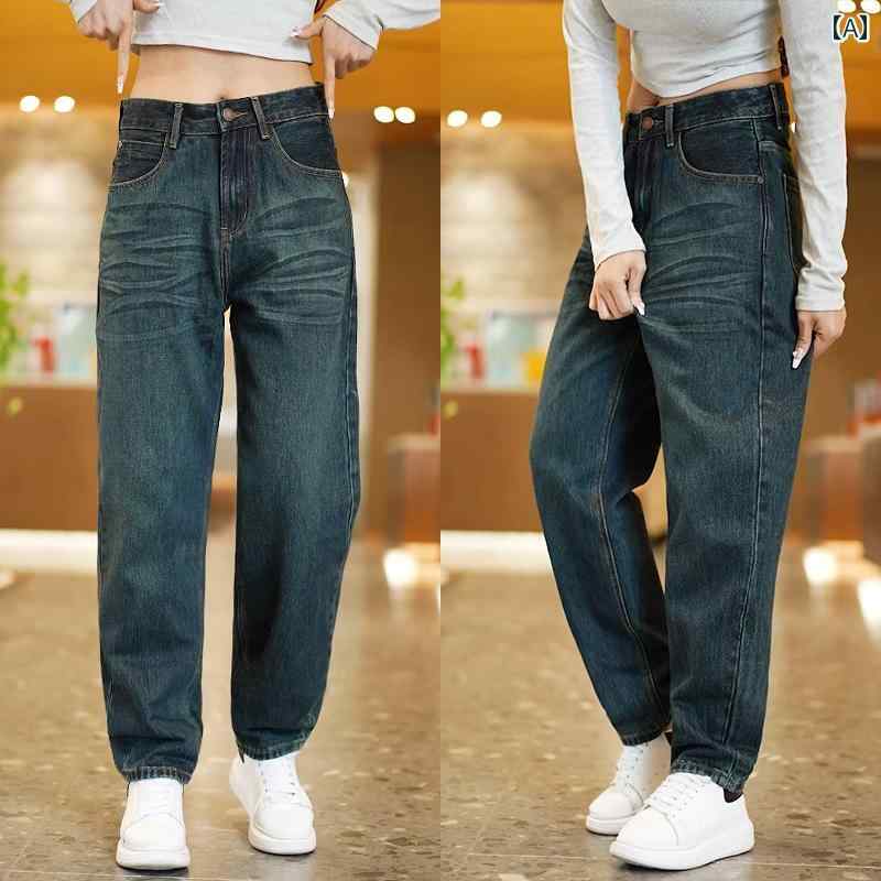 パンツ デニム メンズ レディース ボトムス アウトドア ズボン ジーパン 高級感 ジーンズ 冬 レトロ カジュアル ファッション 韓国 快適 ストレート