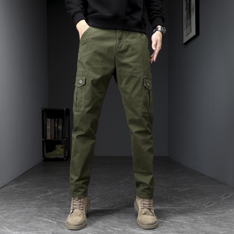 Bottoms - パンツ ワークパンツ アウトドア カジュアル ズボン メンズ ミリタリーグリーン 作業 ズボン 男性用 春秋 厚手 作業 ズボン 男性用 弾性 ミリタリー 裾細