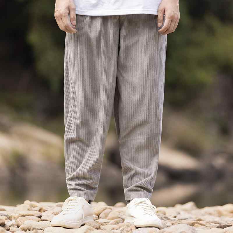 パンツ メンズ ズボン ゆったり チャイニーズ スタイル 春秋 アンクル プレート バックル ストレート 調節可能 脚 レトロ カジュアル