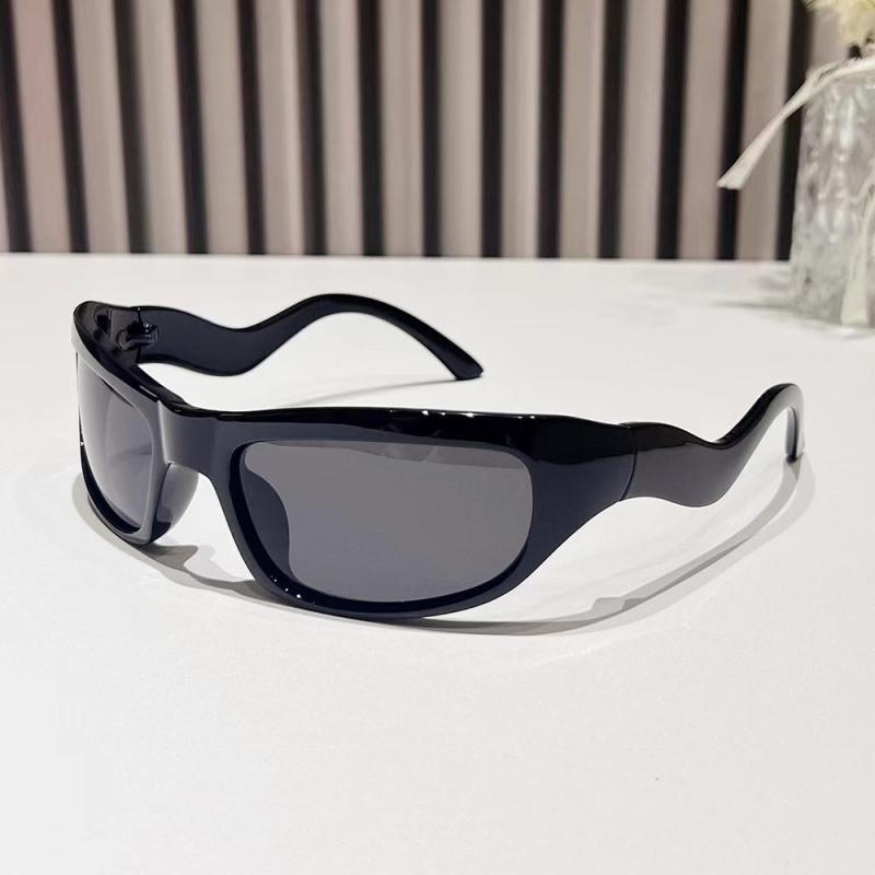 サングラス おしゃれ レディース 西洋的 ユニーク クール 自己 完結型 ハイエンド サングラス 2 K 未来 アメリカン 女性用 カーブ テンプル サングラス(4)