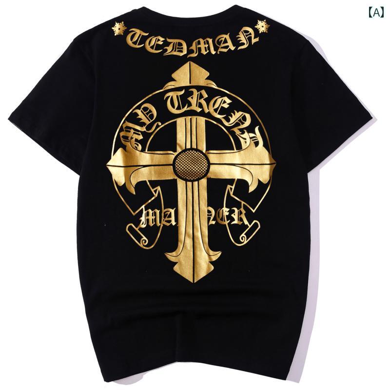 トップス シャツ Tシャツ かっこいい メンズ レトロ エスニック 半袖 イン パンク ストリート 個性 綿 ホットスタンピング 男性用 secure-depo-10464995 セキュアデポ サンプル画像2