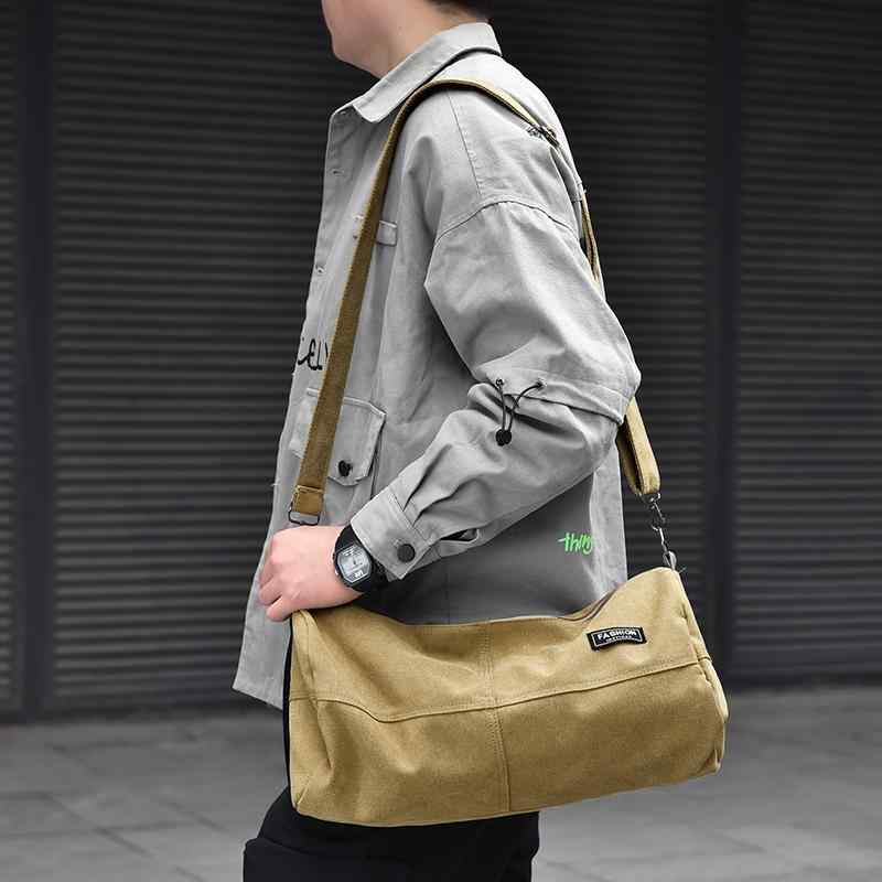 バッグ キャンバス メンズ 和風 シンプル 円筒 形 クロス ボディバッグ 大容量 カジュアル トラベル レ..