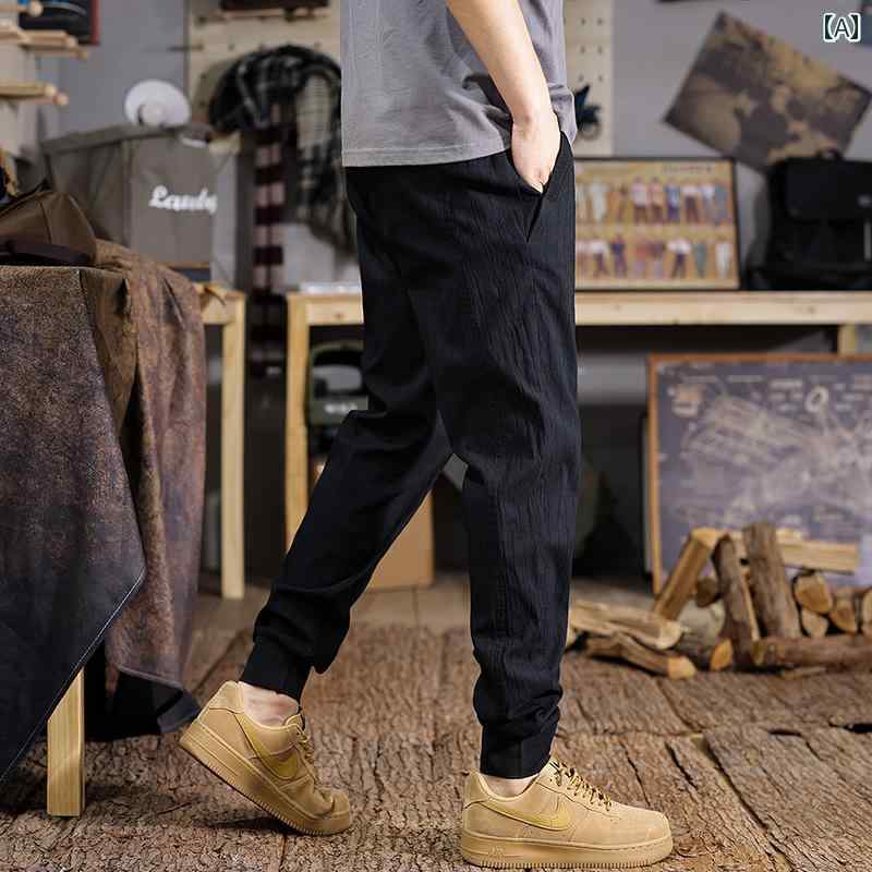 パンツ メンズ カジュアル スポーツ トレーニング ズボン 夏用 薄手 スリムフィット 韓国 シンプル パッチワーク スウェットパンツ ストレッチ