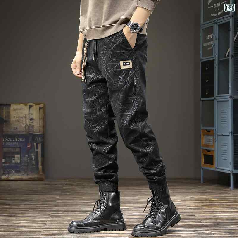 セキュアデポのパンツ メンズ カジュアル アウトドア 春 コーデュロイ ダーク パターン レトロ 弾性 ウエスト レギンス ハイエンド 弾性 ズボン｜アングル3