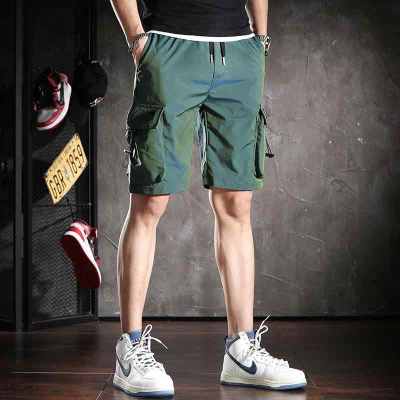 パンツ ハーフ メンズ 反射 レーザー ショーツ カジュアル カーゴパンツ 作業ズボン 夏 ストリート 五分 個性