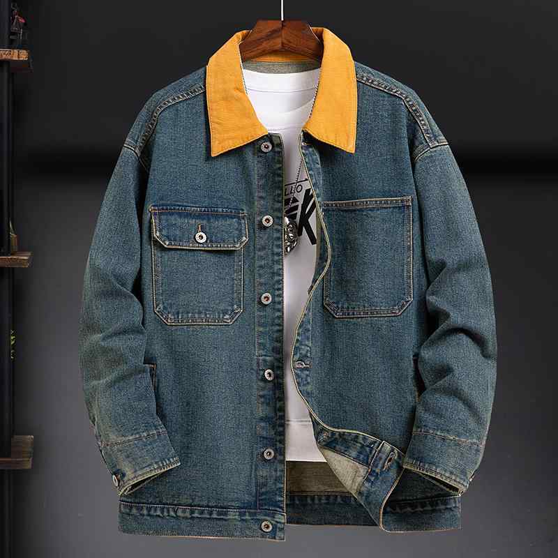 ジャケット トップス デニムジャケット メンズ アメリカン カジュアル レトロ ワークウェア 男性用 春 色 マッチング 大きいサイズ
