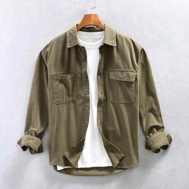 トップス シャツ ジャケット シャツ メンズ 爽か シンプル カジュアル 綿 春服 大きいサイズ ワークウェア 長袖 春秋