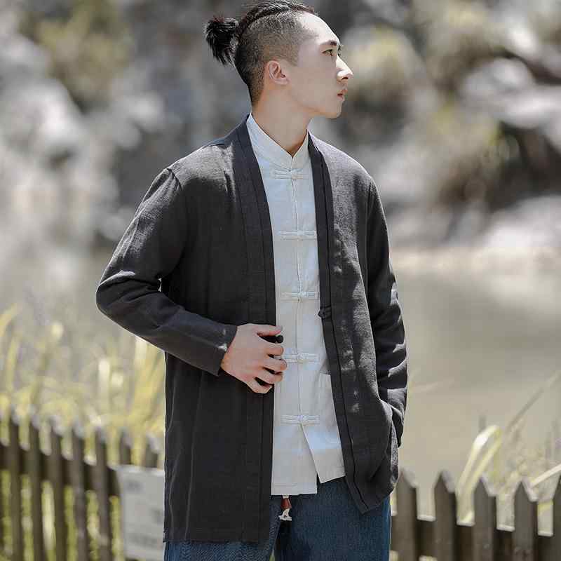 トップス ジャケット メンズ 戻る 春 長袖 カーディガン 漢服 唐 スーツ レトロ ホーム 服 ショール 中華風 茶道 スーツ
