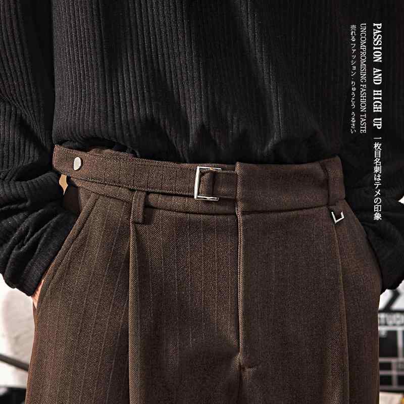 パンツ スラックス カジュアル メンズ 春 ドレープ ストレート レトロ スーツ 汎用性 フロア レングス ワイド レッグ