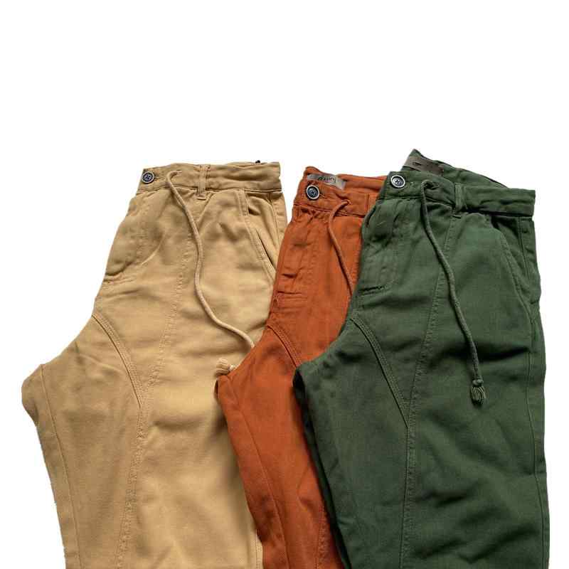 パンツ メンズ 繊細 綿 ガーゼ 秋 レギンス アメリカ ストリート 立体 仕立て スリム ジョギング カーゴパンツ 作業ズボン