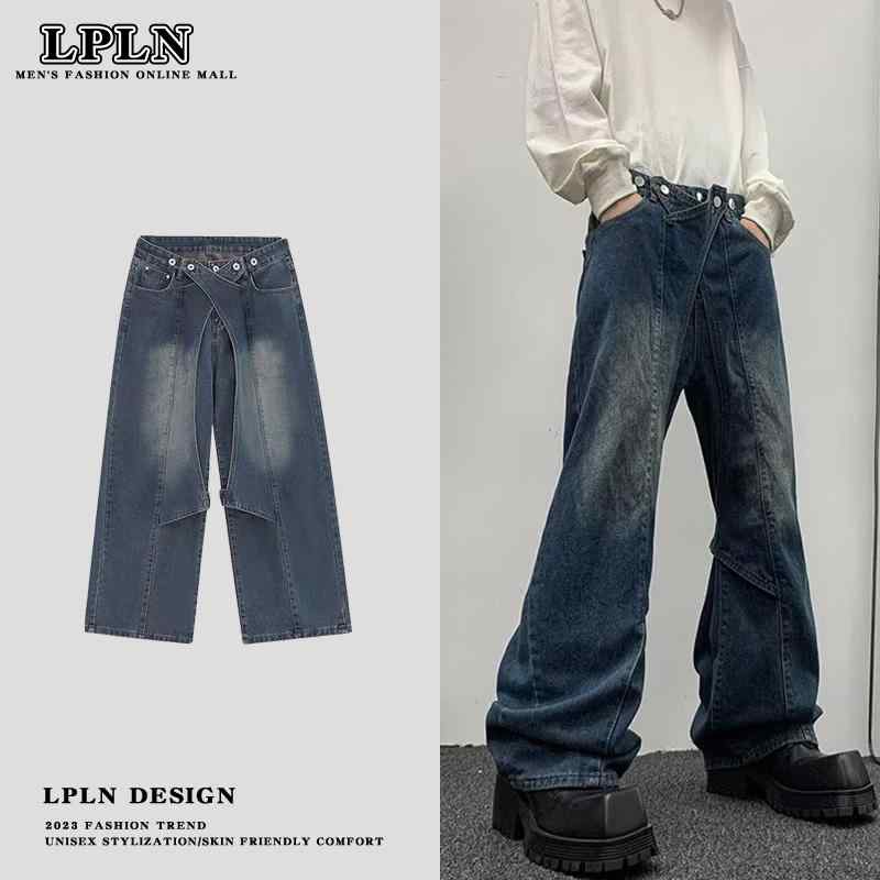 Half Pants, Shorts - パンツ デニム ストリート ダメージ 加工 ウォッシュド ジーンズ ヒップ ホップ デコンストラクト カット フレア ワイド レッグ