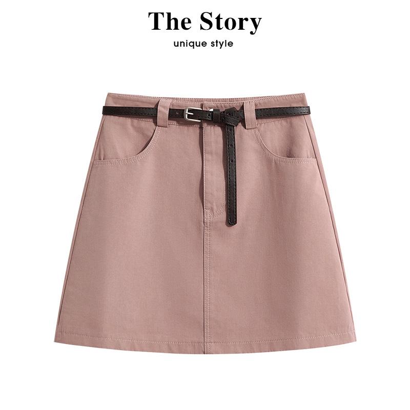 スカート レディース ファッション カジュアル 普段使い a ライン 夏 ハイウエスト 多目的 ヒップ カバー スリム ピンク ショート