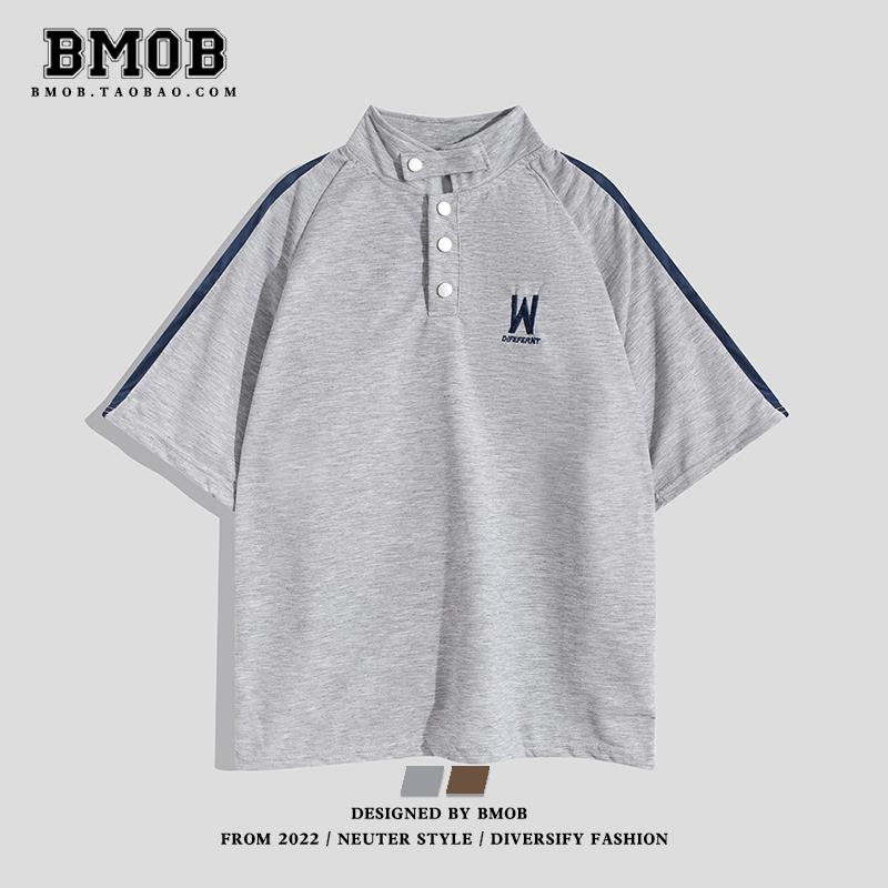 トップス ポロシャツ ゴルフ スポーツウェア 涼しい 快適 アメリカン レトロ スタンドカラー メンズ 夏 半袖 Tシャツ ゆったり カジュアル 半袖