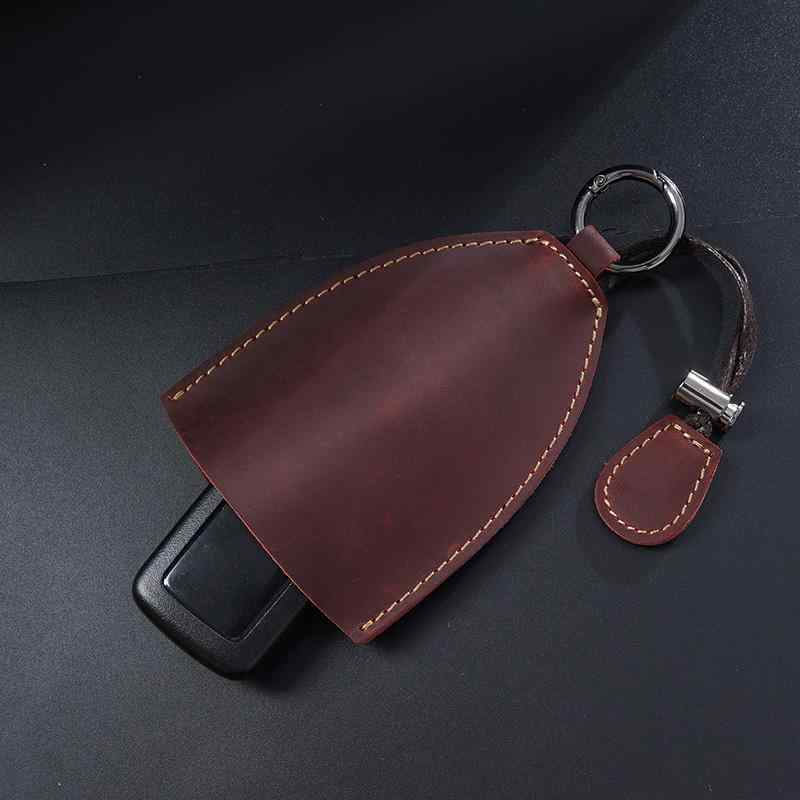 バッグ レザー キーケース 牛革 車 キー レザーケース 厚手 牛革 テクスチャー キー プルオープン キー..