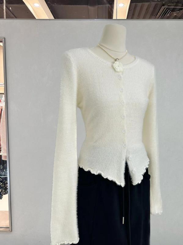 Wear （Martial Arts） - レディース ファッション スタイリッシュ ソフト ヘア ショート ソリッドカラー スリム ニット レイヤリング セーター 女性