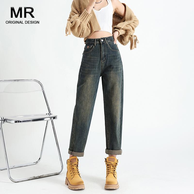 パンツ デニム レディース カジュアル スタイリッシュ ダッド ジーンズ レディース ハイウエスト 春 ス..