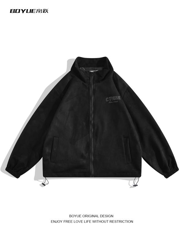 ジャケット トップス メンズ ファッション スエード プリント アメリカン ヒップ ホップ 秋冬 ストリート イン