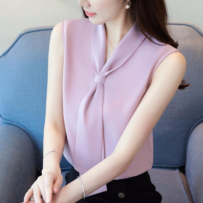 レディース ファッション 女性用 シフォンシャツ エレガント ノースリーブトップス 夏 アウターウェア用 ボトムスーツ ベスト