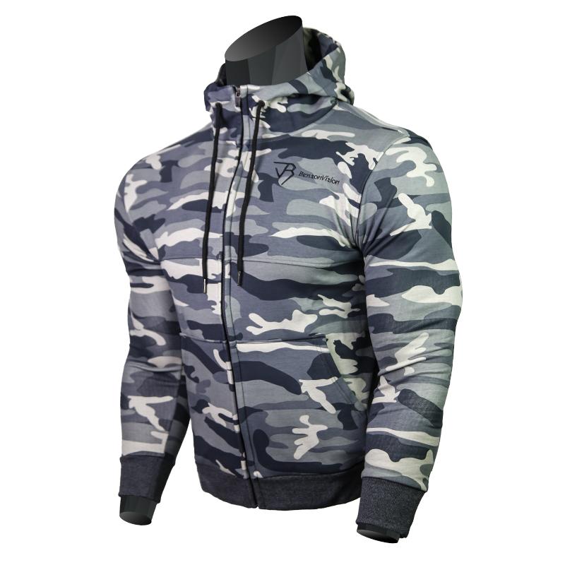 トップス パーカー マッスル メンズ フィットネス ランニング カジュアル フード付き トレーニング 迷彩 フリース スウェットシャツ 男性用