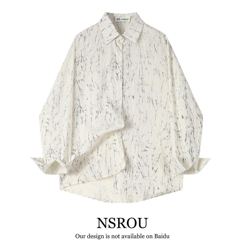 シャツ トップス レディース ファッション フレンチ ハイエンド 美しく シック 春夏 女性用 プリント 長袖 ゆったり スリム 日焼け防止