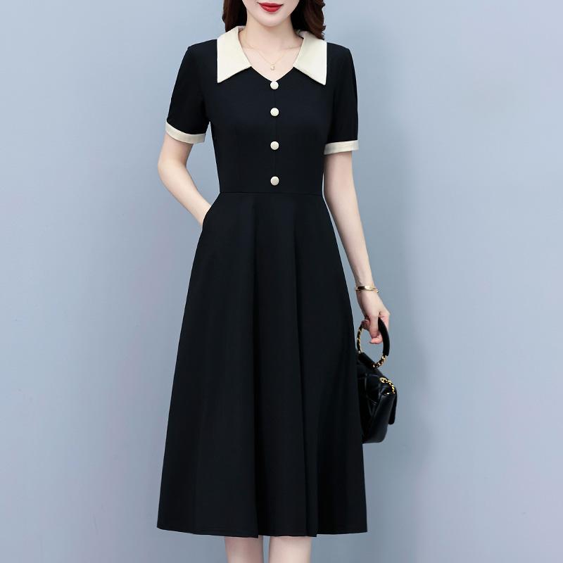 乐天商城 - ドレス スカート レディース ワンピース きれいめ 上品 ミセス 婦人服 母 夏 半袖 女性 夏 40歳 50歳 高級感 スリム