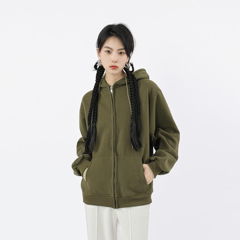 トップス パーカー レディース レトロ スタイリッシュ ガール ヘビー ソリッドカラー フード付き スウェットシャツ 女性 秋 新 カジュアル スリム スポーツ