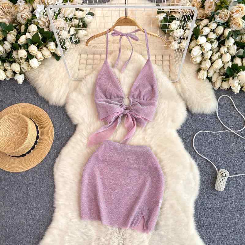 スカート レディース ボトムス カジュアル アメリカ スタイリッシュ ガール スーツ ホルターネックキャ..