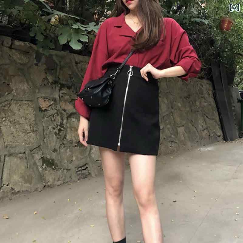 レディース 秋冬 Aラインベルベッドスカート 普段使い ハイウエスト スリム見え カレッジ 女の子 かわ..