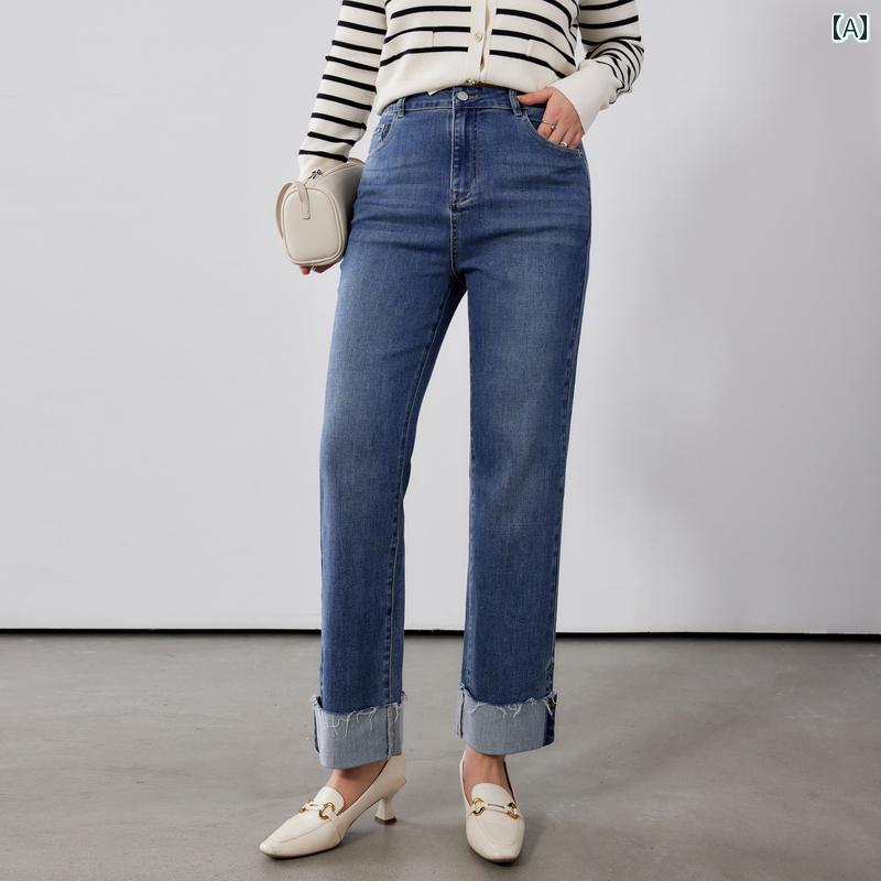 レディース 大きめサイズ 婦人服 ボトムス パンツ デニム ジーンズ 春 カジュアル シンプル おしゃれ ぽっちゃり体型 ゆったり