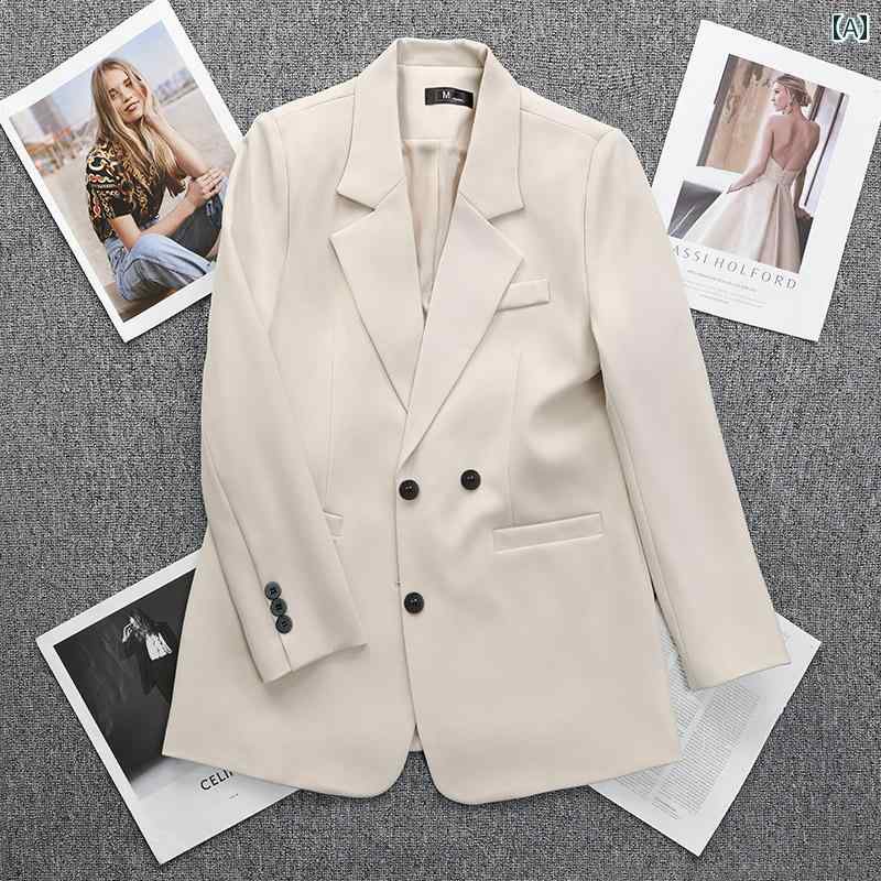 テーラード ジャケット 大人 きちっ感 レディース アプリコット 小さめ ジャケット 春秋 カジュアル 豪華感 スーツ襟 シングルブレスト 長袖