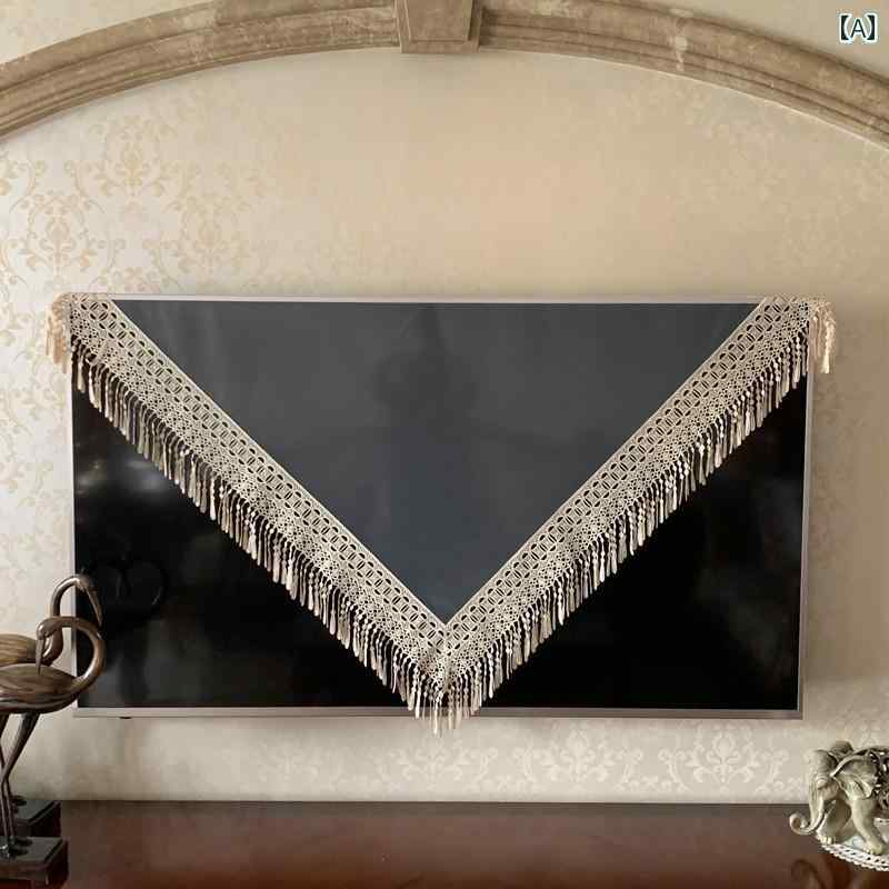 テレビカバー レース 防塵 おしゃれ ダスト 保護 クロス 液晶TVカバー 布 メッシュ ヨーロッパ風 生活品 インテリア