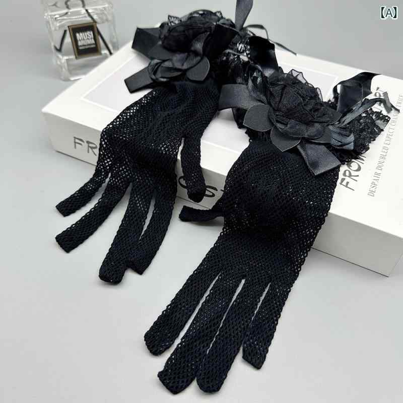 ウェディングドレス グローブ ブライダル メッシュ 手袋 結婚式 ショート グローブ レース パーティー ..