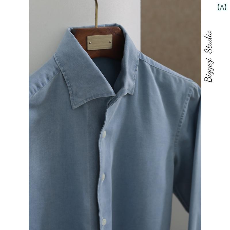 Yシャツ メンズ 大人 ビジネス オフィス カジュアル シンプル ブリティッシュ スタイリッシュ 紳士 ファッション 大きめサイズ