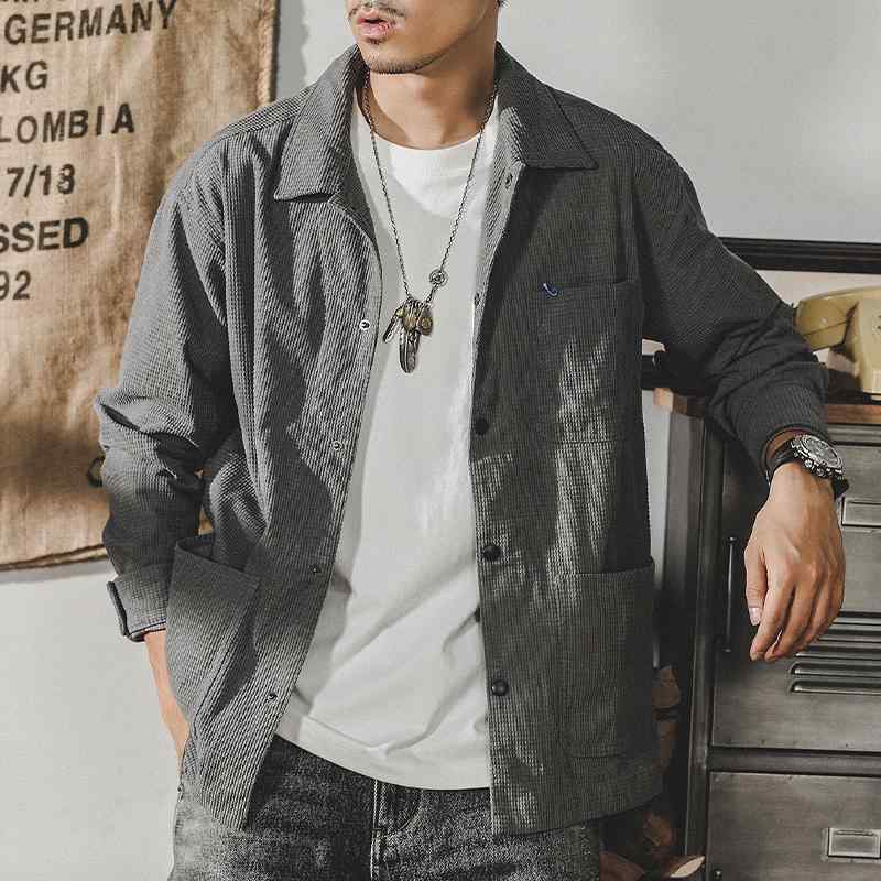 樂天商城 - メンズ ファッショントップス シャツ カットソー ジャケット 長袖 おしゃれ 普段使い アメカジ レトロ アウトドア スポーツ ワーク カジュアル メンズ 春