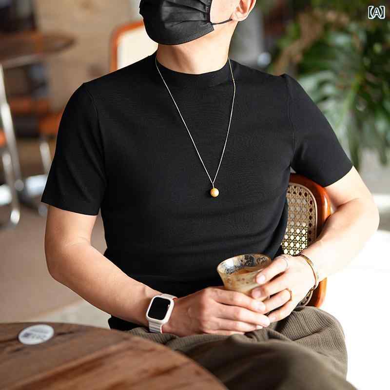 맨즈 가을 겨울 반소매 두꺼운 니트 탑스 스웨터 레이어드 캐주얼 심플 세련된 평상시 사용 착용 움직임 쉽 편안 레저 아웃도어 비즈니스 오피스 워크
