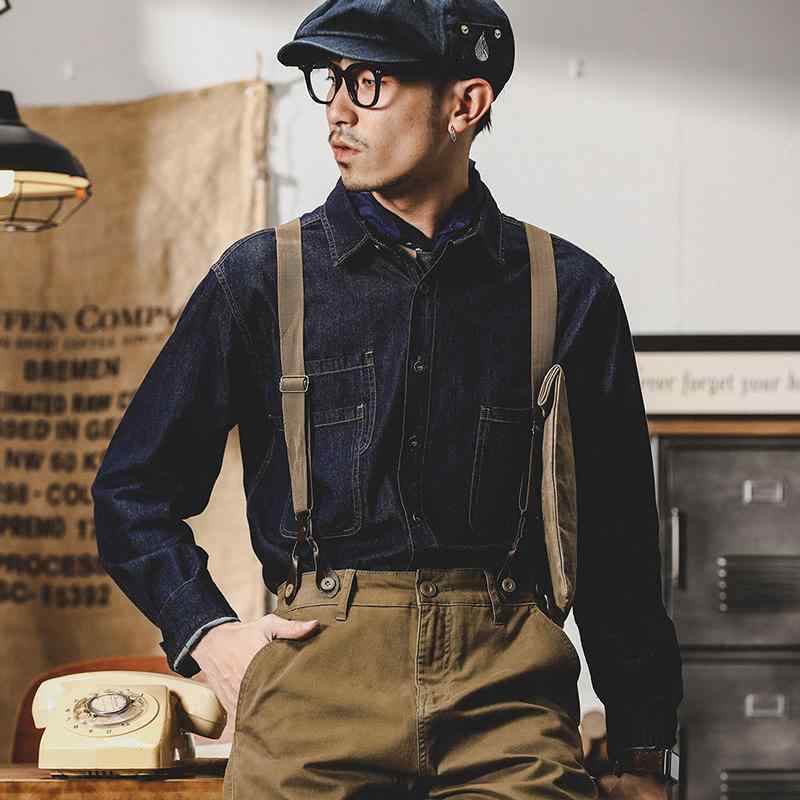 Denim Shirt - メンズ ファッショントップス ポロシャツ カットソー デニム ウェア ジャケット 長袖 アメリカン レトロ 普段着 アウトドア スポーツ ワーク カジュアル メンズ 春秋