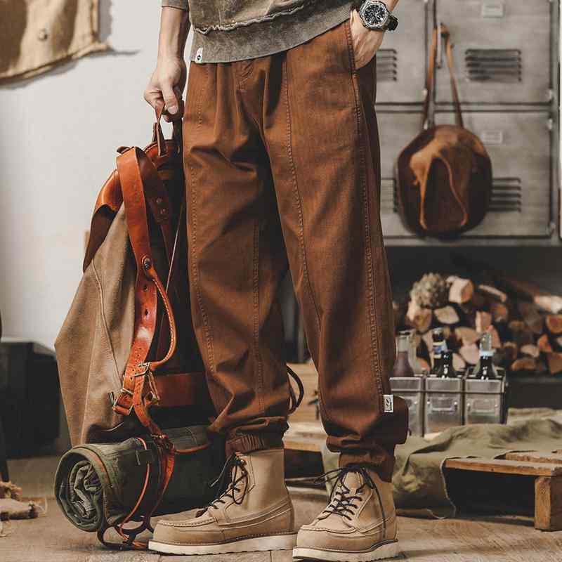 メンズ アメリカン ヘビーデューティ ワークパンツ ストレート パンツ カジュアル アミ カーキ レトロ ワイド(4.0)