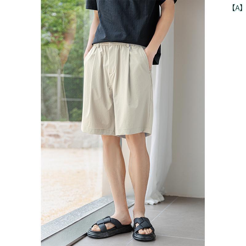 ハーフパンツ メンズ 夏 薄手 チェック ショートパンツ ミディアムローウエスト ショートパンツ 五分丈パンツ カジュアル メンズ ファッション ナイロン