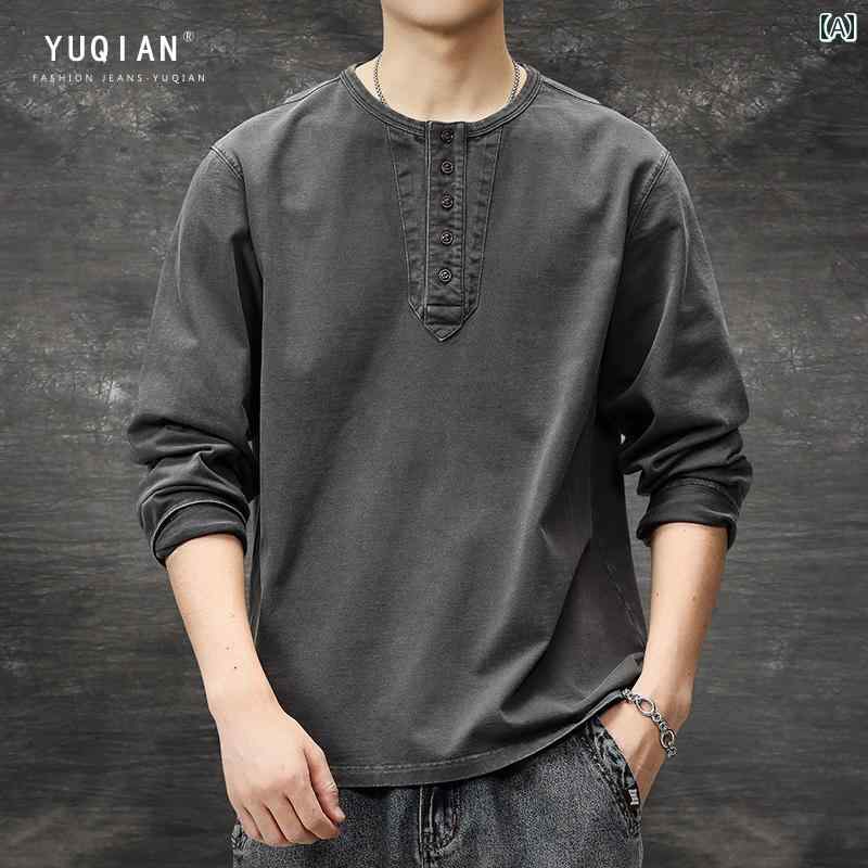 Tシャツ 長袖 ロンT シンプル カジュアル おしゃれ スタイリッシュ ラフ 普段着 メンズ ファッション 大きめサイズ 春夏