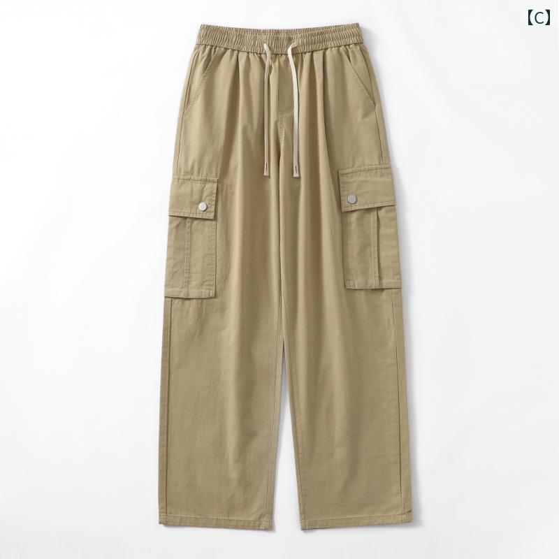 カジュアル パンツ メンズ 動きやい 厚手 レトロ ワークウェア 秋冬 メンズ アメリカン ストリート ボトムス ストレート ズボン