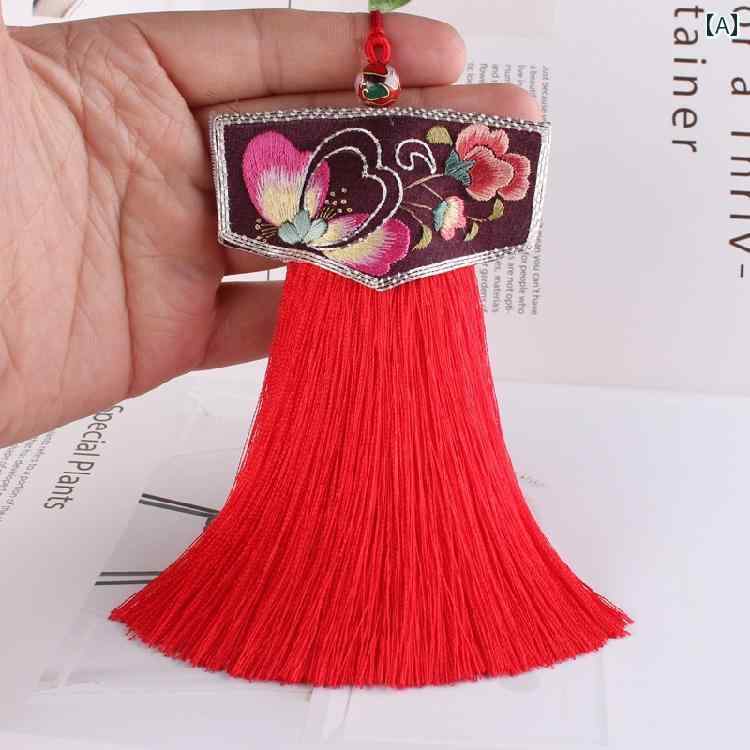 タッセル ネックレス チェーン ハイエンド おしゃれ 刺繍 中国結び レーヨン セーター ペンダント