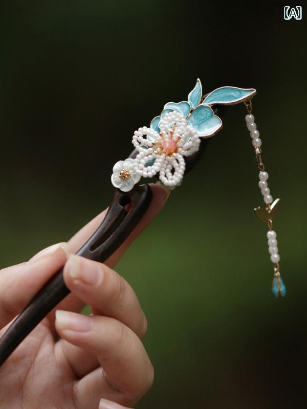 ヘアピン レディース かんざし チャイナ風 花 かわいい 髪飾り ドレスアップ 結婚式 着物 エレガント 豪華感 上品