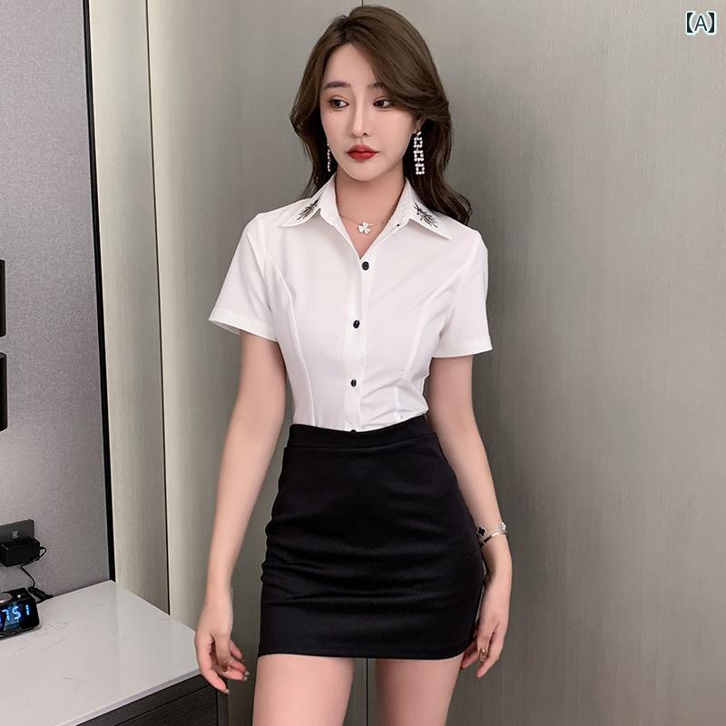 エステ 美容サロン 制服 ユニフォーム レディース 仕事服 作業着 キャバ シャツ ミニスカート コンシェルジュ レディース 夏 シンプル エレガント